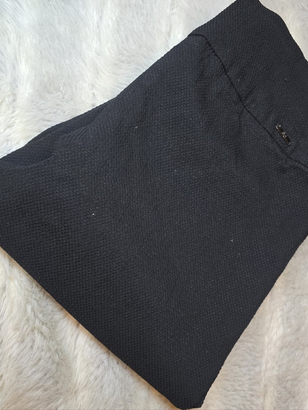 Black Textured Pencil Skirt